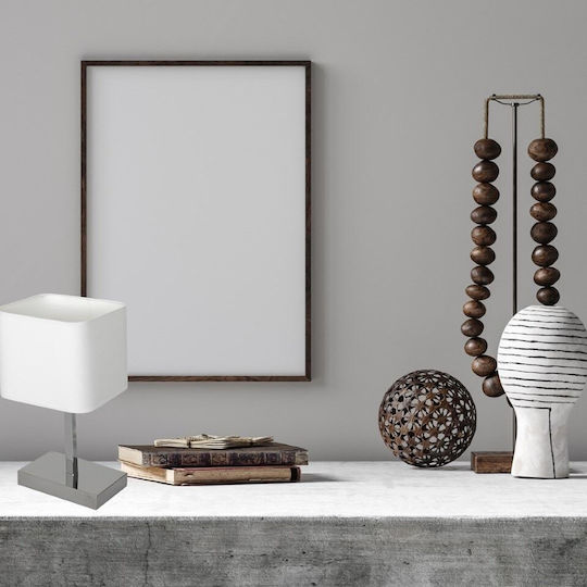 Eko Light Πορτατίφ για Ντουί E27 με Λευκό Καπέλο και Βάση