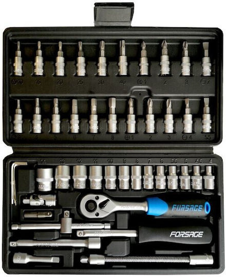 Комплект шестостенни вложки 1/4" 46 части Forsage
