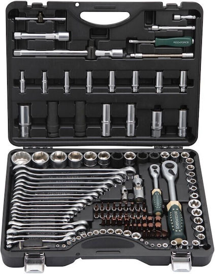 Sockets 125 + 6 Accessories 1/2'' 1/4'' Rockforce Premium