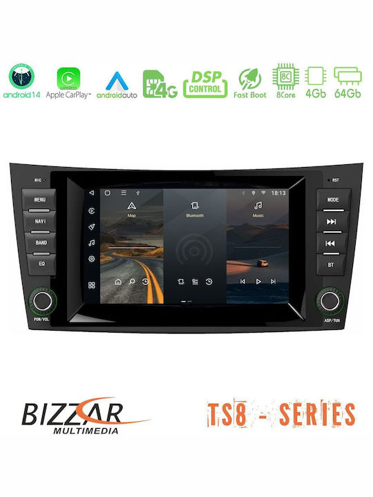 Bizzar Sistem Audio Auto pentru Mercedes-Benz Clasa E / Clasa CLS 2003-2010 (Bluetooth/USB/WiFi/GPS/Apple-Carplay/Android-Auto) cu Ecran Tactil 7"