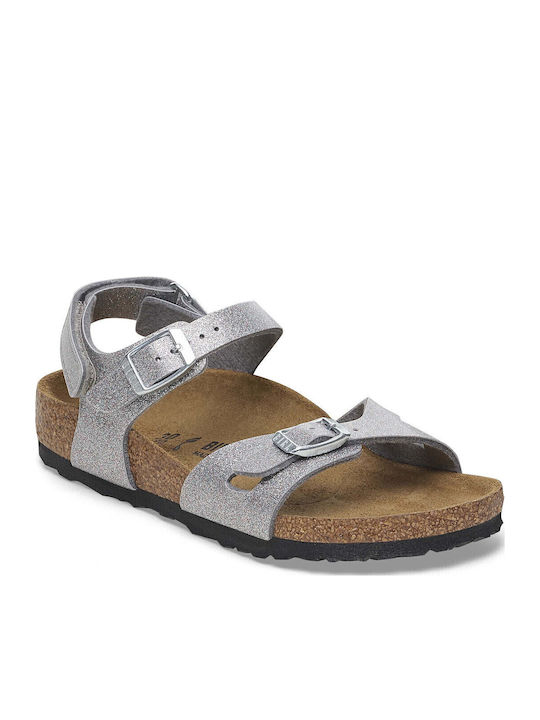 Birkenstock Παιδικά Πέδιλα Rio Hl Ανατομικά Ασημί
