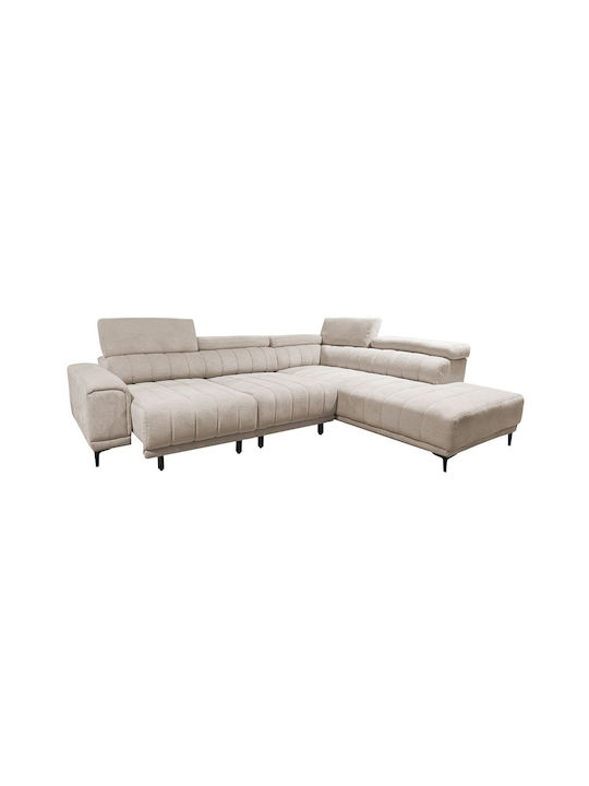 Massimo Corner Couch with Left Corner Beige 289x229x107 cm