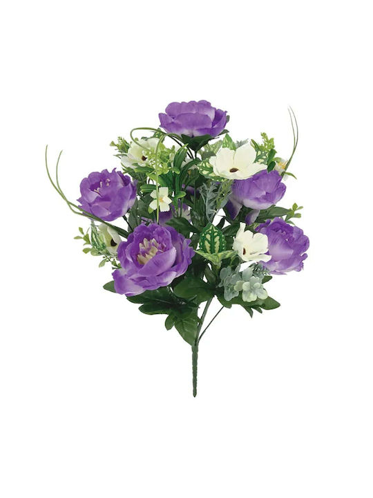 Bouquet Rose Poppy Purple/Cream H50cm 5/20box 00-00028-4