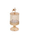 Keskor Metallic Sweet Jar with Lid Gold 10x10x25cm