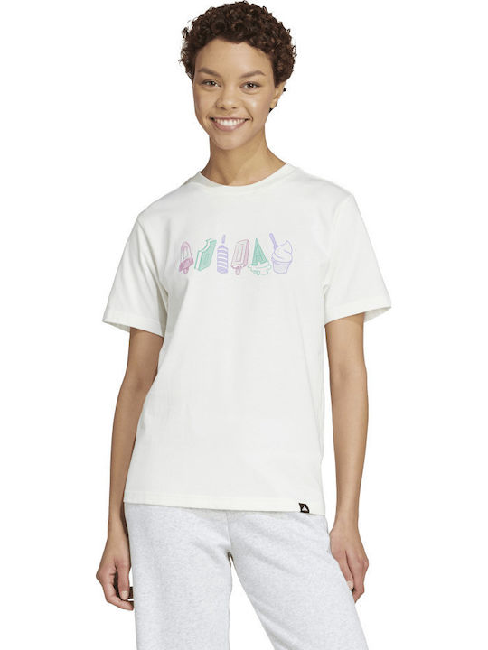 Graphic Γυναικείο Αθλητικό T-shirt Λευκό