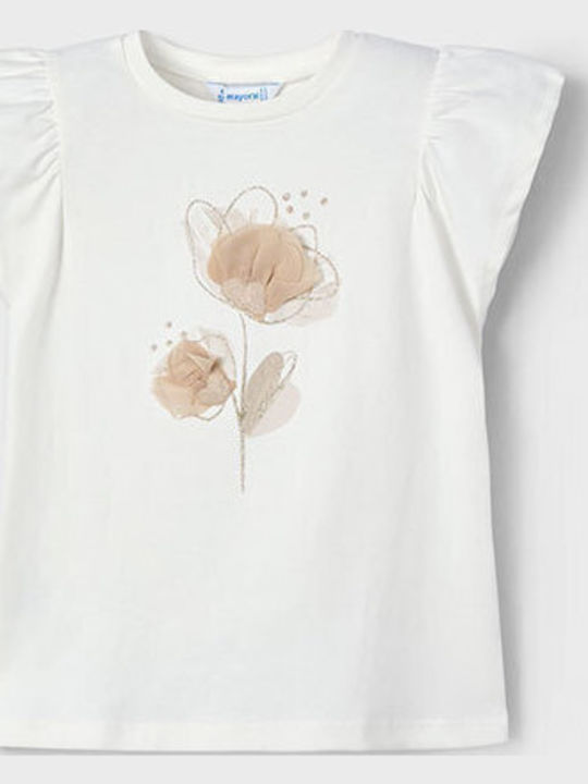 Mayoral Kids' Shirt Short Sleeve Ecru