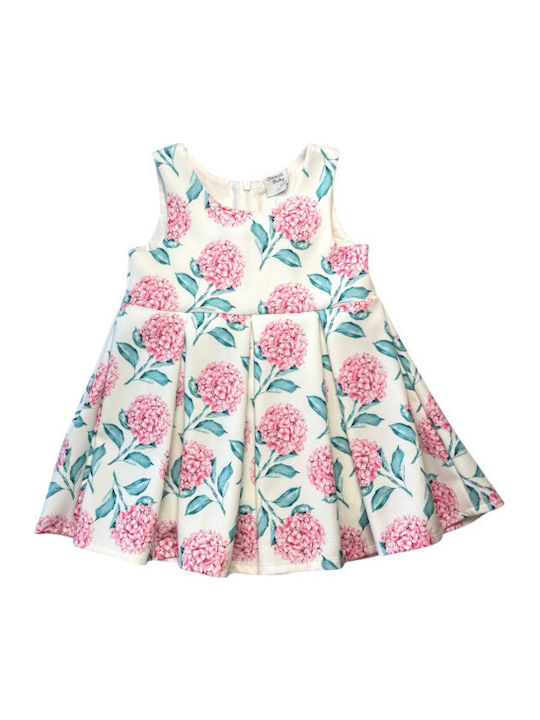 Kinderkleid Ärmellos Blumen White