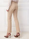 Hoch tailliert Damenjeans in Gerader Linie Beige