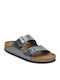 Arizona Women's Flat Sandals Metallic Black Narrow Fit