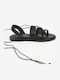Damen Flache Sandalen Schwarz