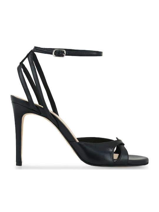 Tsakiris Mallas Din piele Sandale Negre