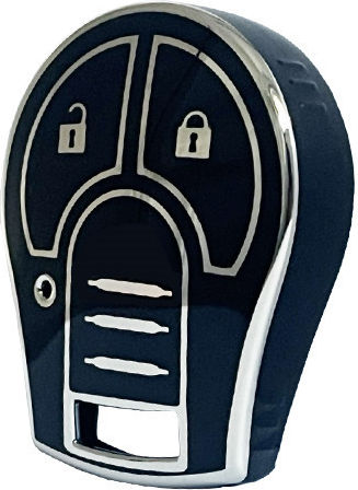 Tru Nissan 2 Button Black Nickel Key Cover