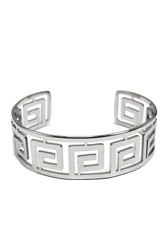 Isay Collection Γυναικείο Βραχιόλι Χειροπέδα με σχέδιο Μαίανδρο από Ανοξείδωτο Ατσάλι