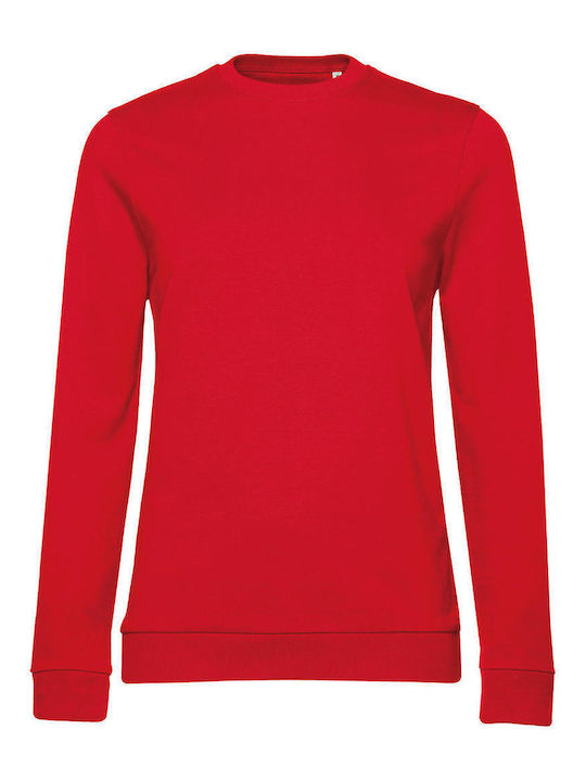 B&C Women's Long Sleeve Promotional Sweatshirt red