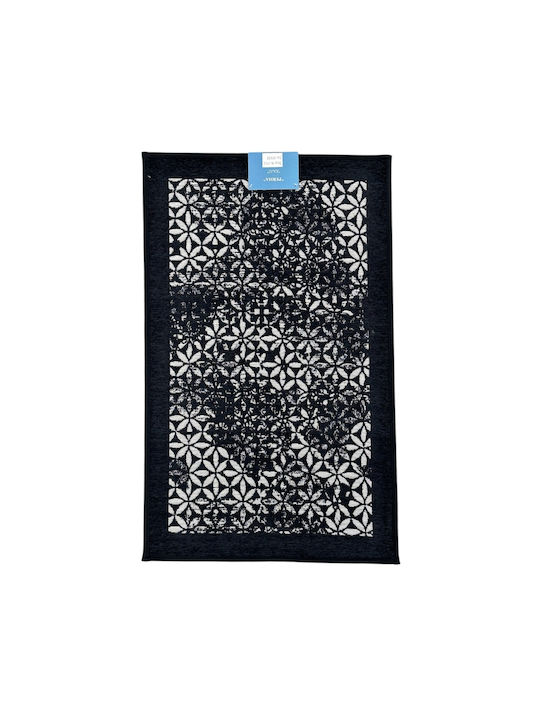 My Home Luxury Dreptunghiular Covoraș de Bucătărie cu Suport Antiderapant Negru 50x80εκ.