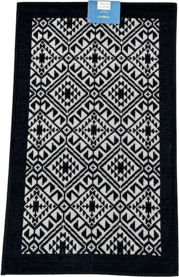 My Home Luxury Covoraș de Bucătărie Tip Alergător cu Suport Antiderapant Negru 50x120εκ.