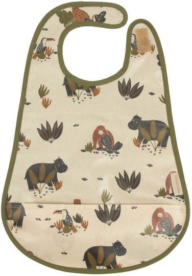 Nobodinoz Waterproof Fabric Baby Bib with Pocket Beige for 18 Months+