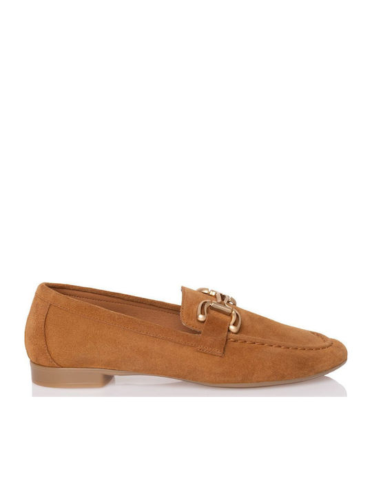Δερμάτινα Γυναικεία Loafers σε Ταμπά Χρώμα