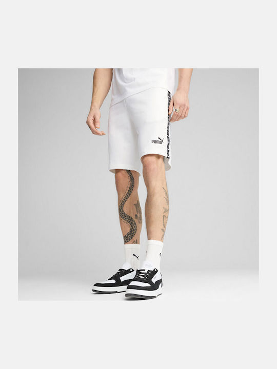 PUMA Tape Pantaloni Scurți Bărbați Albi