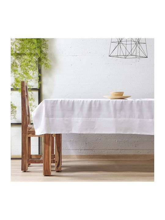 Αιγαίον Τραπεζομάντηλο με Κέντημα White 140x180εκ.
