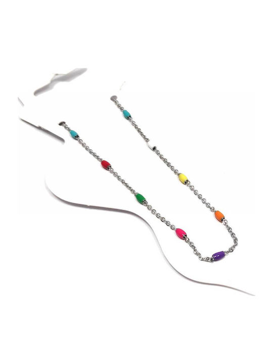 Isay Collection Fußarmband aus Edelstahl Mehrfarbig