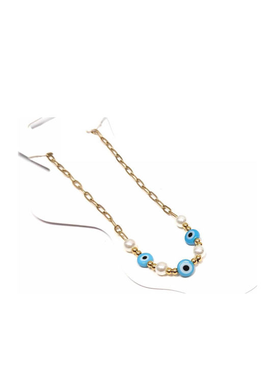 Isay Collection Gold Plated Stainless Steel Anklet with Pearls
