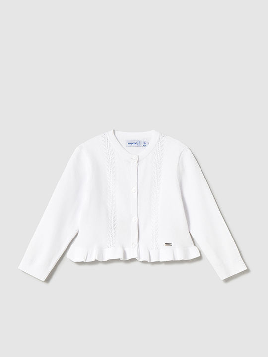 Mayoral Kinderstrickjacke Baumwolle Weiß