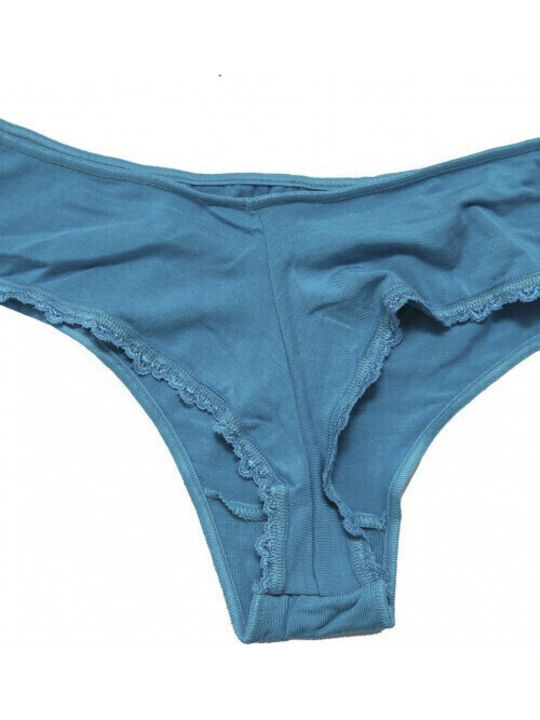 Lingerie Boutique Γυναικείο String με Δαντέλα Blue