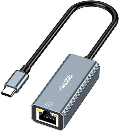Kakusiga KSC-905/GRAY/TC Αντάπτορας Δικτύου USB-C με Ενσύρματη Σύνδεση Ethernet