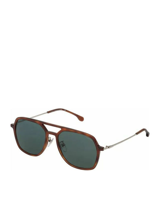 Lozza Unisex Sunglasses with Brown Tartaruga Frame and Green Polarized Lens SL4215M 710P
