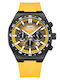 Slazenger Men's Watch Battery with Yellow Rubber Strap
