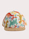 Dpam Kids' Hat Jockey Fabric Dino Print Beige