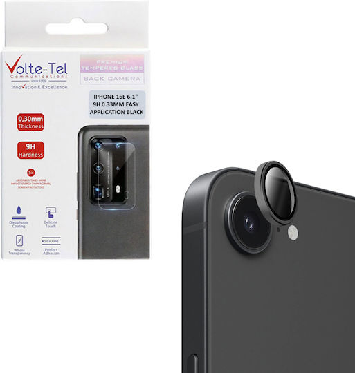 Volte-Tel Glass Cover Iphone Camera Protection Tempered Glass Black for the iPhone 16e