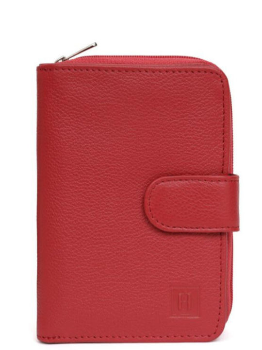 Hexagona Large Leather Women's Wallet Classic Red