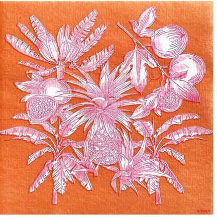 Xαρτοπετσέτες Fruits Exotiques Orange 12.5x12.5cm Francoise Paviot 20 Tεμάχια