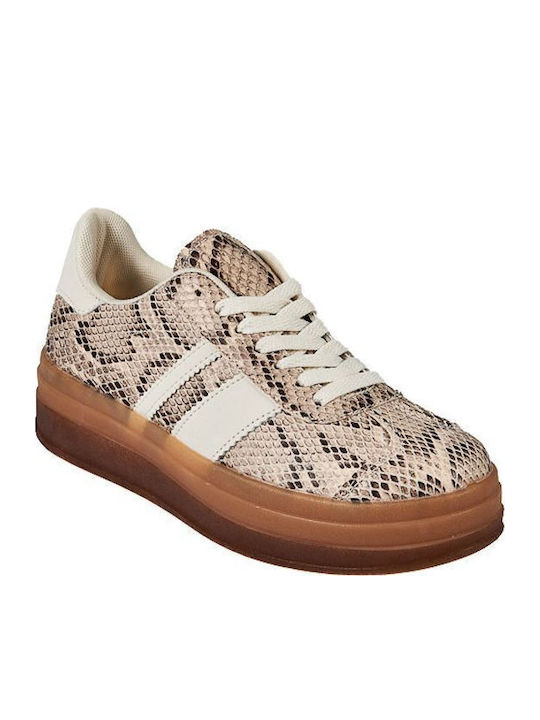Mitsuko Damen Flatforms Sneakers Animal Print