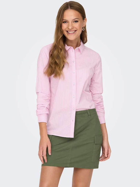 Jdy Μακρυμάνικο Γυναικείο Πουκάμισο Pink