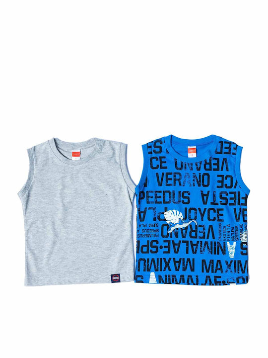Joyce Set of Kids' Undershirts Turquoise 2pcs