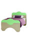 Kinderbett Einzeln Beige für Matratze 90x200cm
