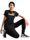 Metallic No 1 Women's Athletic T-shirt Black