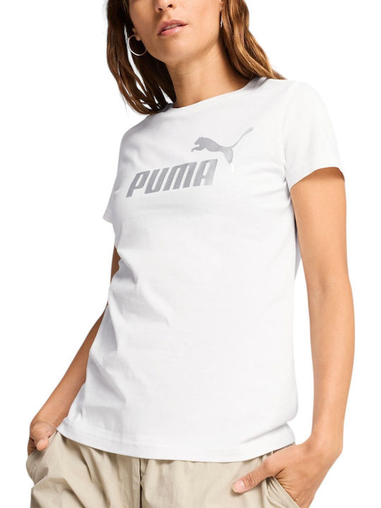 PUMA Logo Women's Athletic T-shirt White