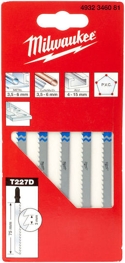 Milwaukee 4932346081 Jigsaw Blade 75mm 5pcs Mw