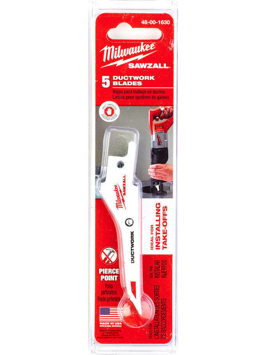 Milwaukee 48001630 Λαμες Σπαθ Γας Sz Bi.metal/duct 5pc Mw