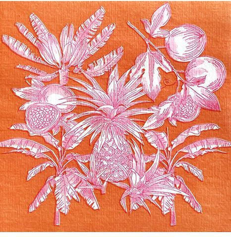 Салфетки Luncheon Fruits Exotiques Orange 20x20cm Francoise Paviot 20 броя