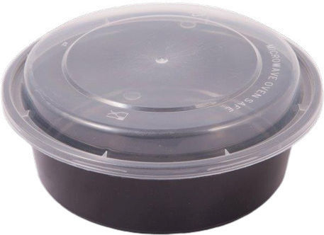 Σκεύος Φαγητού Στρογγυλό M W Pp 900ml Τ51 Ø18xh5,6cm Μαύρο Διάφανο Θολωτό Καπάκι Πακέτο 50τμχ Τefaco 005662 00003734