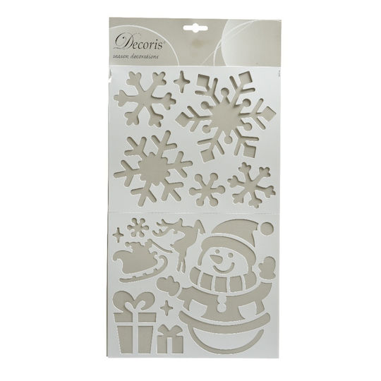 Christmas Stencils Snowman Snowflakes 47.5x24.5cm Kaemingk 460132-1 00050308