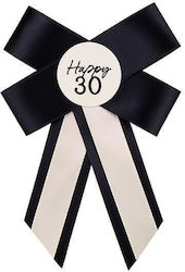 Κονκάρδα "happy 30" Κρεμ Μαύρο
