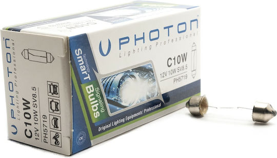 Photon Λάμπες Αυτοκινήτου & Μοτοσυκλέτας C10W Αλογόνου 12V 10W 2τμχ