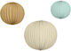 Decorative Lanterns Light Blue Brown Cream 3pcs
