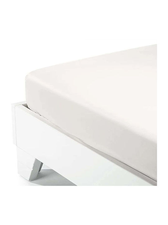 White Fabric Sheet Super-Double with Elastic 16...